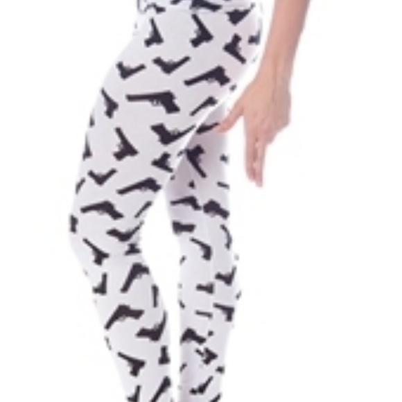 boutique Pants - white and black bad girl print leggings pants